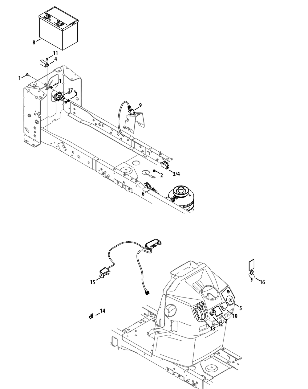 Electrical Diagram and Parts List for XT2-LX42KH (13APA1CS010-13WPA1CS010)(2015) Cub Cadet Lawn Tractor